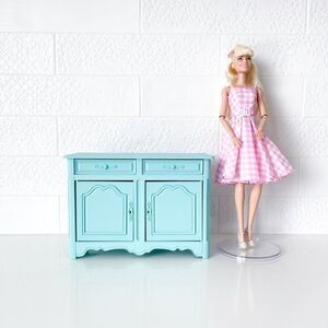 Barbie Miniature Dollhouse Cyan French Cabinet Sideboard 1:6 Scale 3D Printed